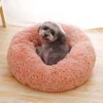 Donut Dog Bed Warm Soft Long Plush Pet Cushion For Samll Large Dog House Cat Calming Bed - Image 3
