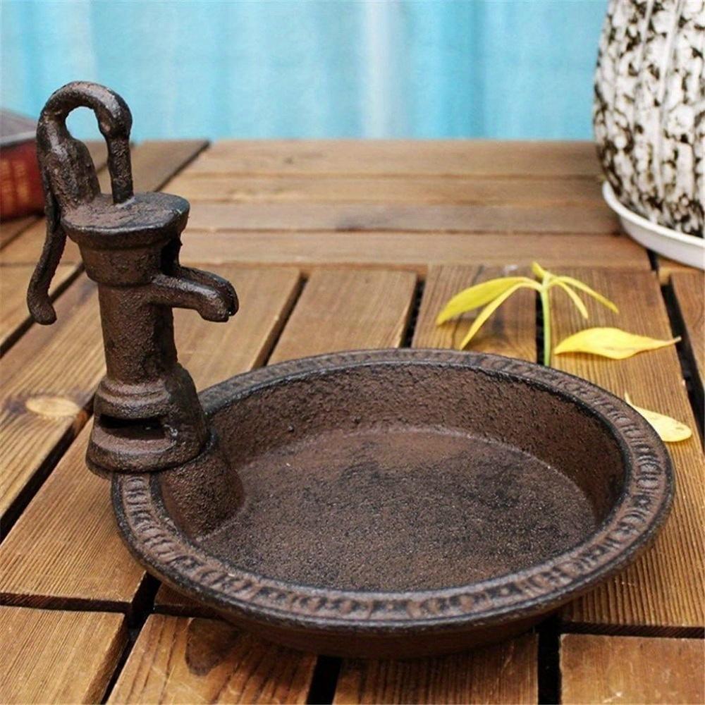 1pcs Rustic Style Cast Iron Vintage Water Pump Round Bird Feeder Outdoor Garden Balcony Decorative Water 1pcs Rustic Style Cast Iron Vintage Water Pump Round Bird Feeder Outdoor Garden Balcony Decorative Water