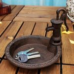 1pcs Rustic Style Cast Iron Vintage Water Pump Round Bird Feeder Outdoor Garden Balcony Decorative Water - Image 9