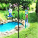 Two Heavy Duty 76 Inch Outdoor Metal Shepherd's Hooks Traditional Double Bird - Image 9